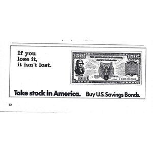 Buy US Savings Bonds Advertisement 1970s Vintage Print Ad